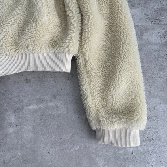 Tiger Mist Teddy Sherpa bomber jacket in cream size small - Picture 4 of 8